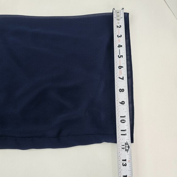 Alex Evenings Blouse Pants Set Women Dark Navy Tiered Hem Round Neck Floral - Picture 13 of 16